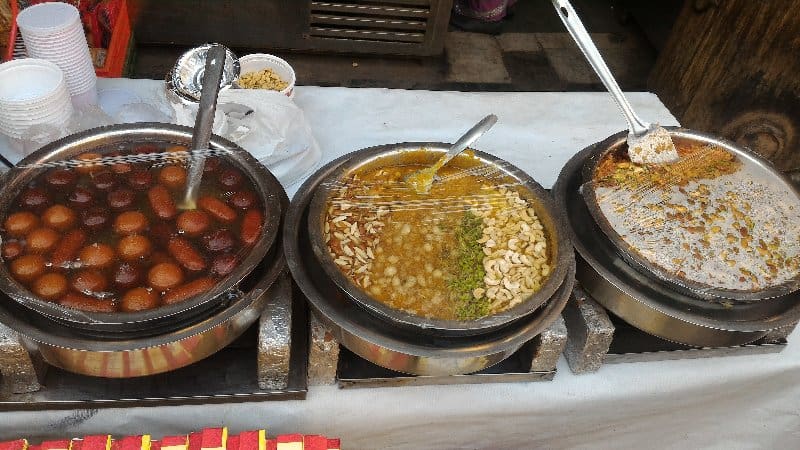 The Winter Triad: (left to right) Gulab Jamun, Moong Dal ka Halwa, Gajar ka Halwa